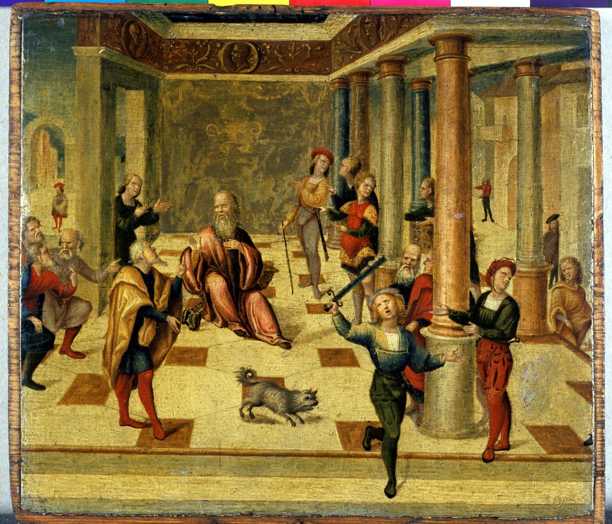 Jelenet a római történelemből (tempera fán) alkotó: Niccolo the Younger Giolfino