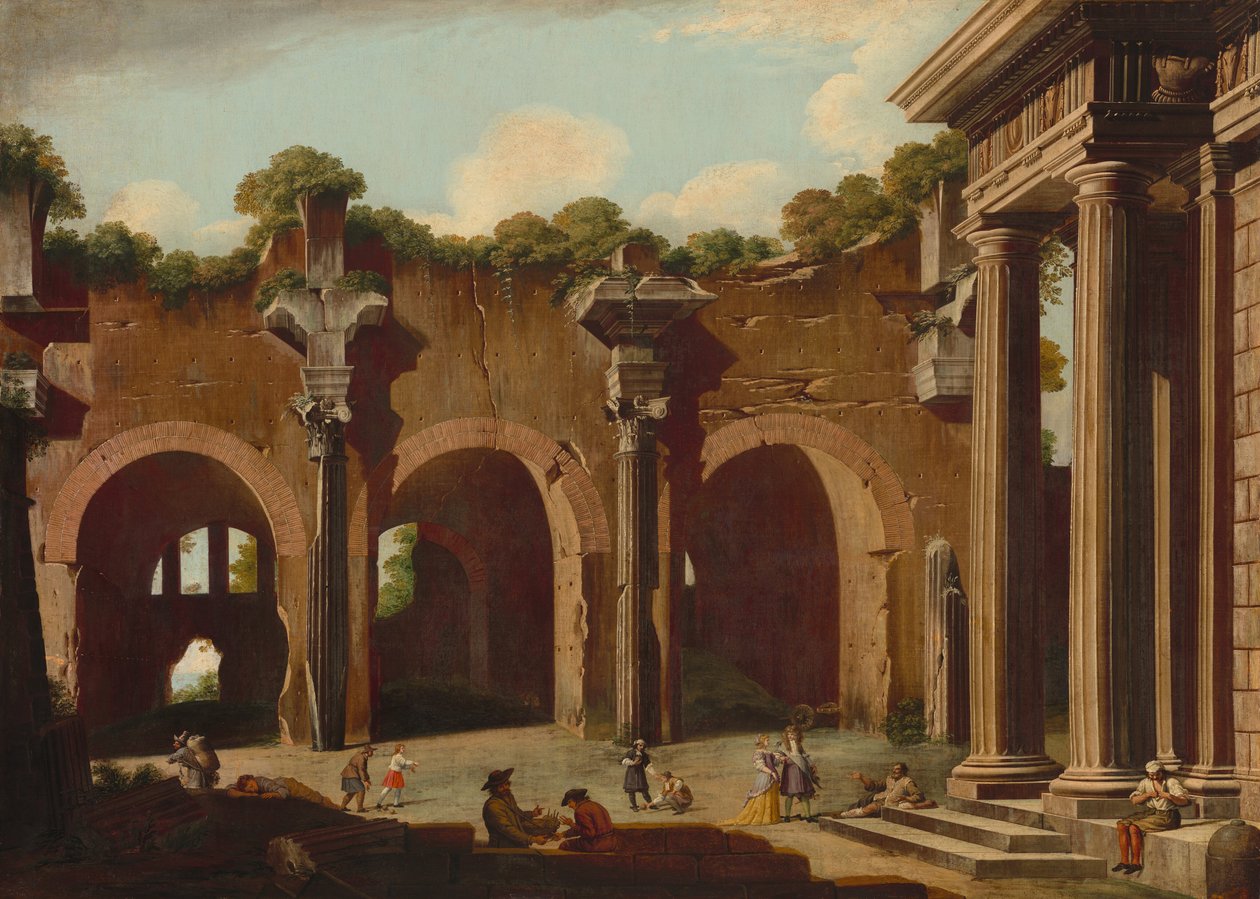 Konstantin-bazilika dór oszlopsorral, 16851690. alkotó: Niccolo Codazzi