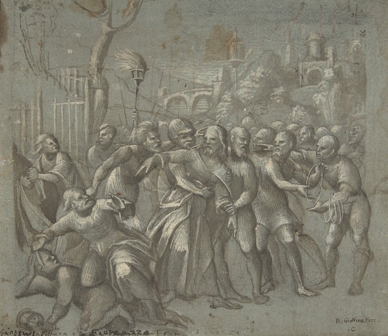 Krisztus letartóztatása, kb. 1545-46. alkotó: Niccolo Giolfino