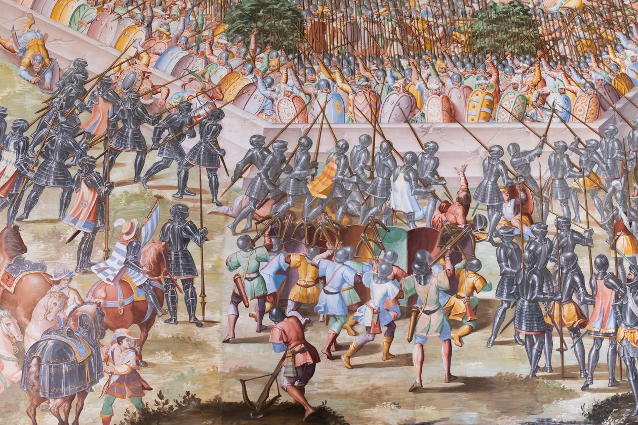 Részlet a freskóról az 1431-es la higueruela-i csata Csatacsarnokában alkotó: Niccolo Granello