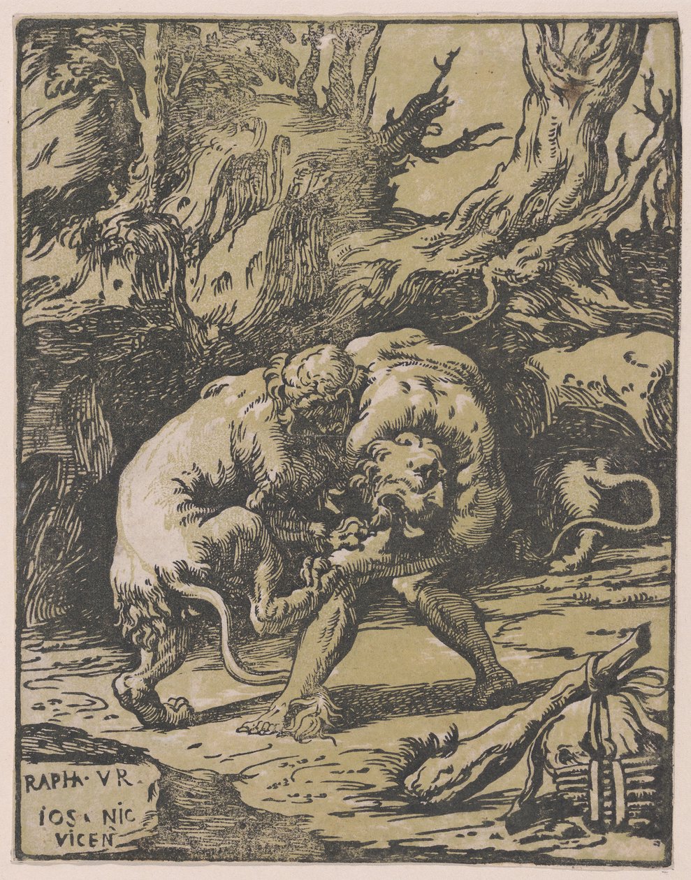 Herkules és a Nemeai Oroszlán, 1540-50., 1540-50. alkotó: Niccolo Vicentino