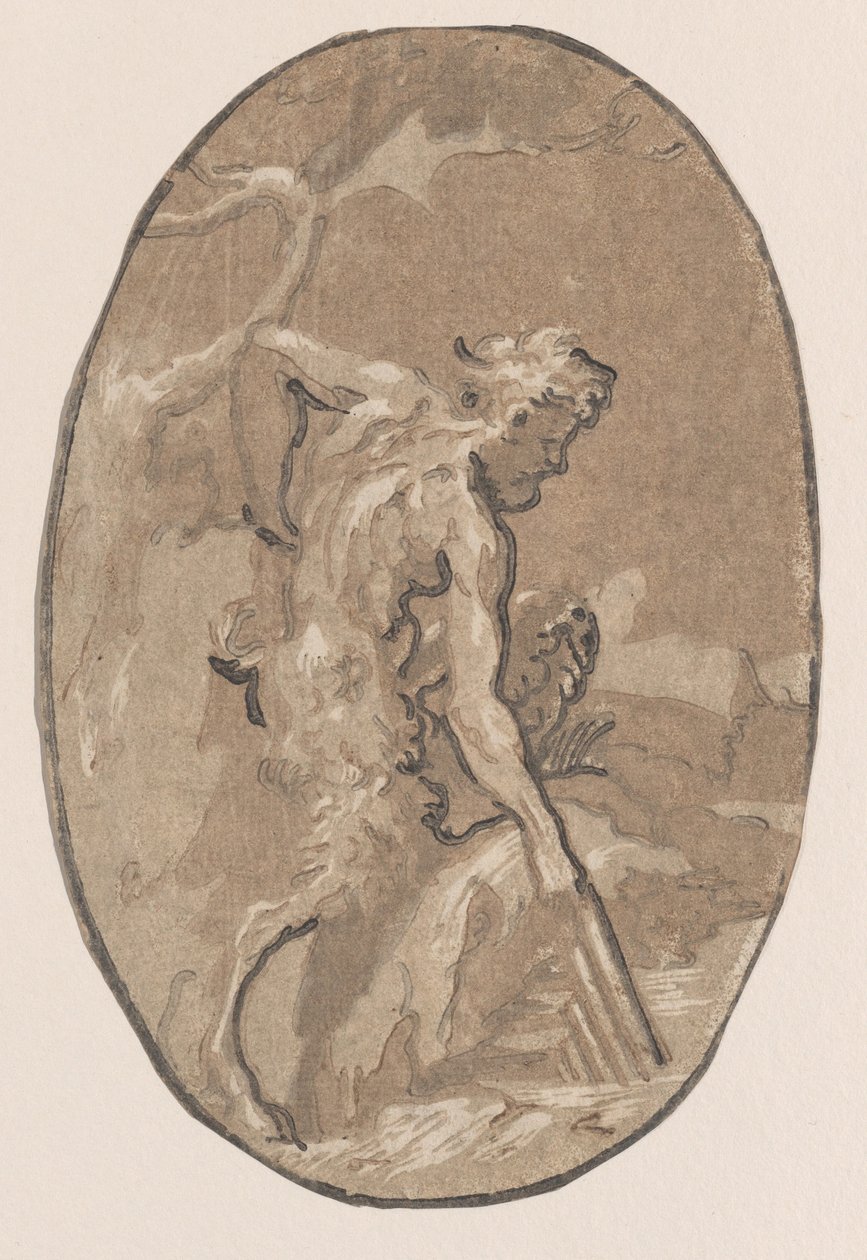 Marsyas kihúzza a Syrinxet a folyóból, kb. 1540-50., kb. 1540-50. alkotó: Niccolo Vicentino