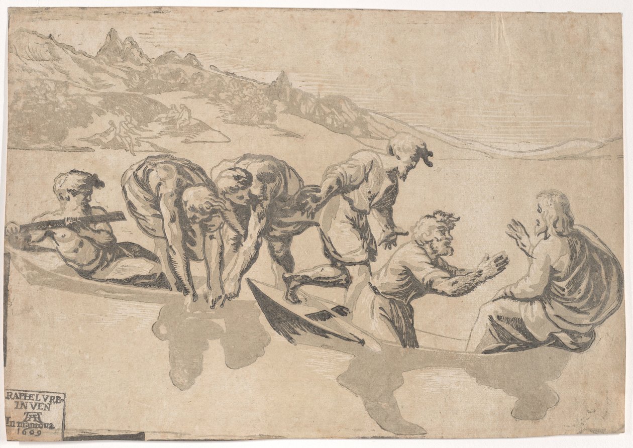 The Miraculous Draft of Fishes, 1540-1550 újra kiadva 1609., 1540-1550 újra kiadva 1609. alkotó: Niccolo Vicentino