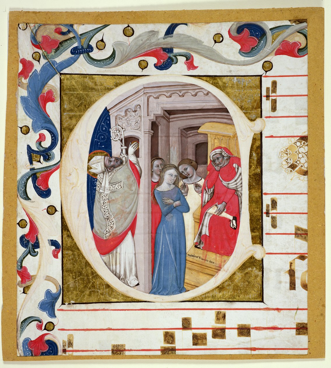 Ms. 278A: Történelmi kezdeti kivágás egy antifonerből (vellum) alkotó: Niccolo di Giacomo