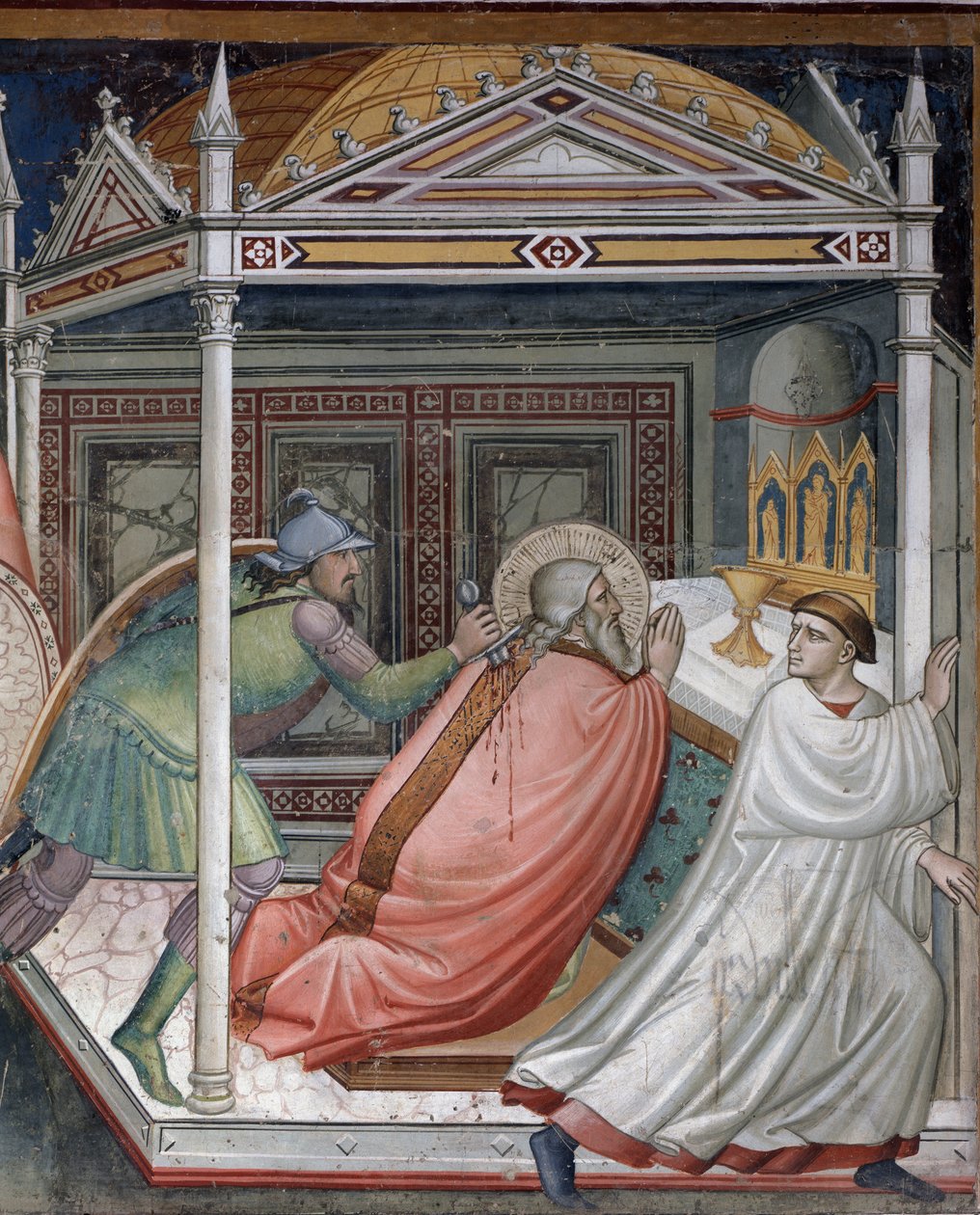 Szent Máté élete: a szent halála - Freskó, 14. század eleje alkotó: Niccolo di Pietro Gerini