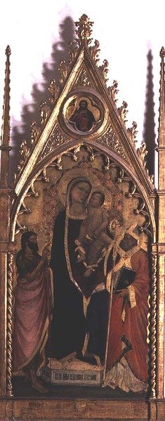 Madonna és a gyermek szentekkel (tempera a panelen) alkotó: Niccolo di Pietro Gerini