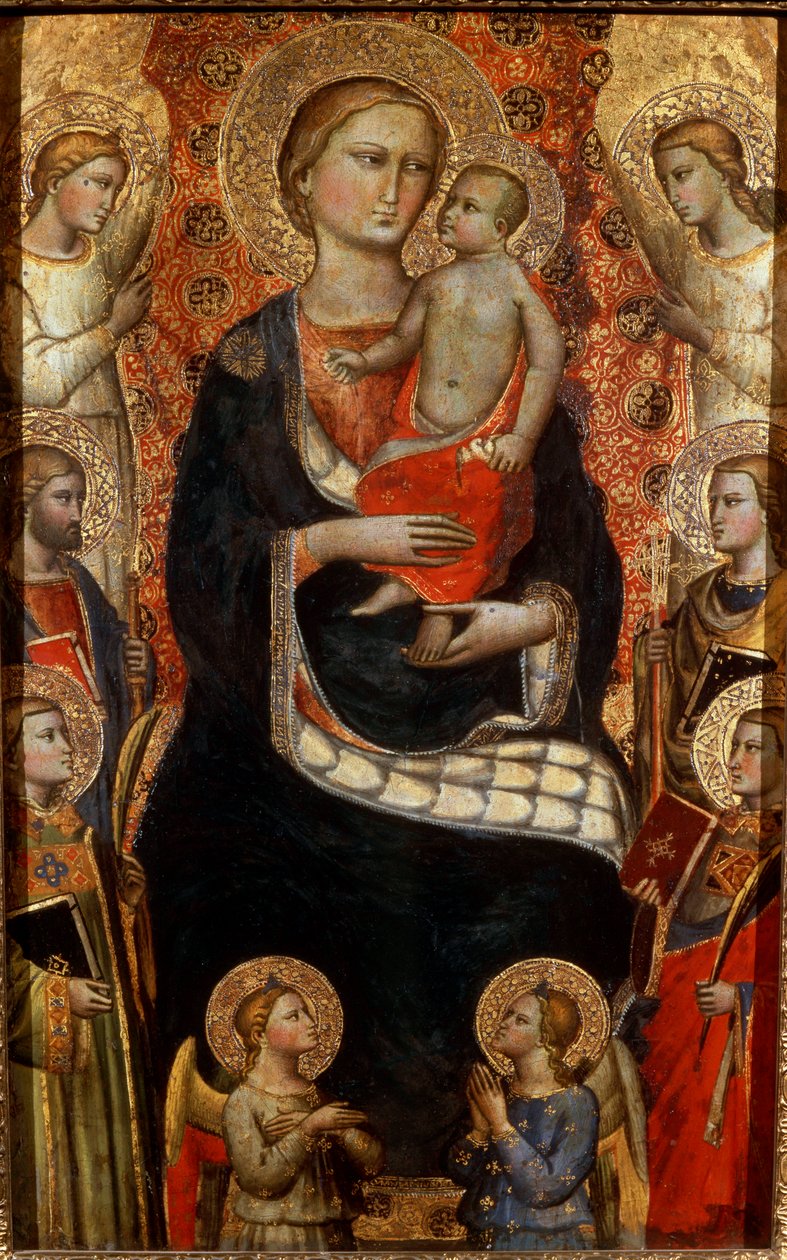 „Madonna gyermekkel, szentekkel és angyalokkal”, 14. század vége vagy 15. század eleje alkotó: Niccolo di Pietro Gerini