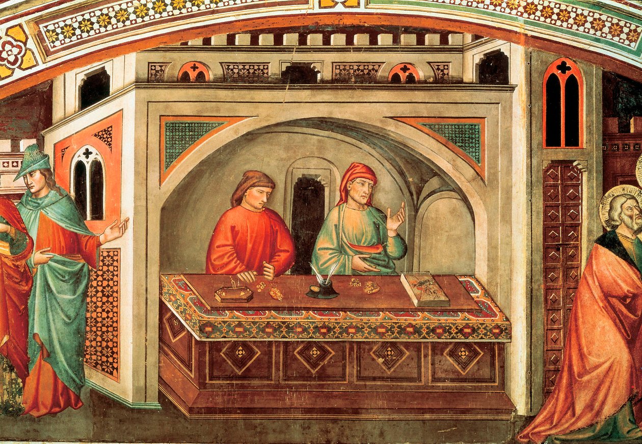 Szent Máté története, Niccolo di Pietro Gerini freskójának részlete, 1400 körül alkotó: Niccolo di Pietro Gerini
