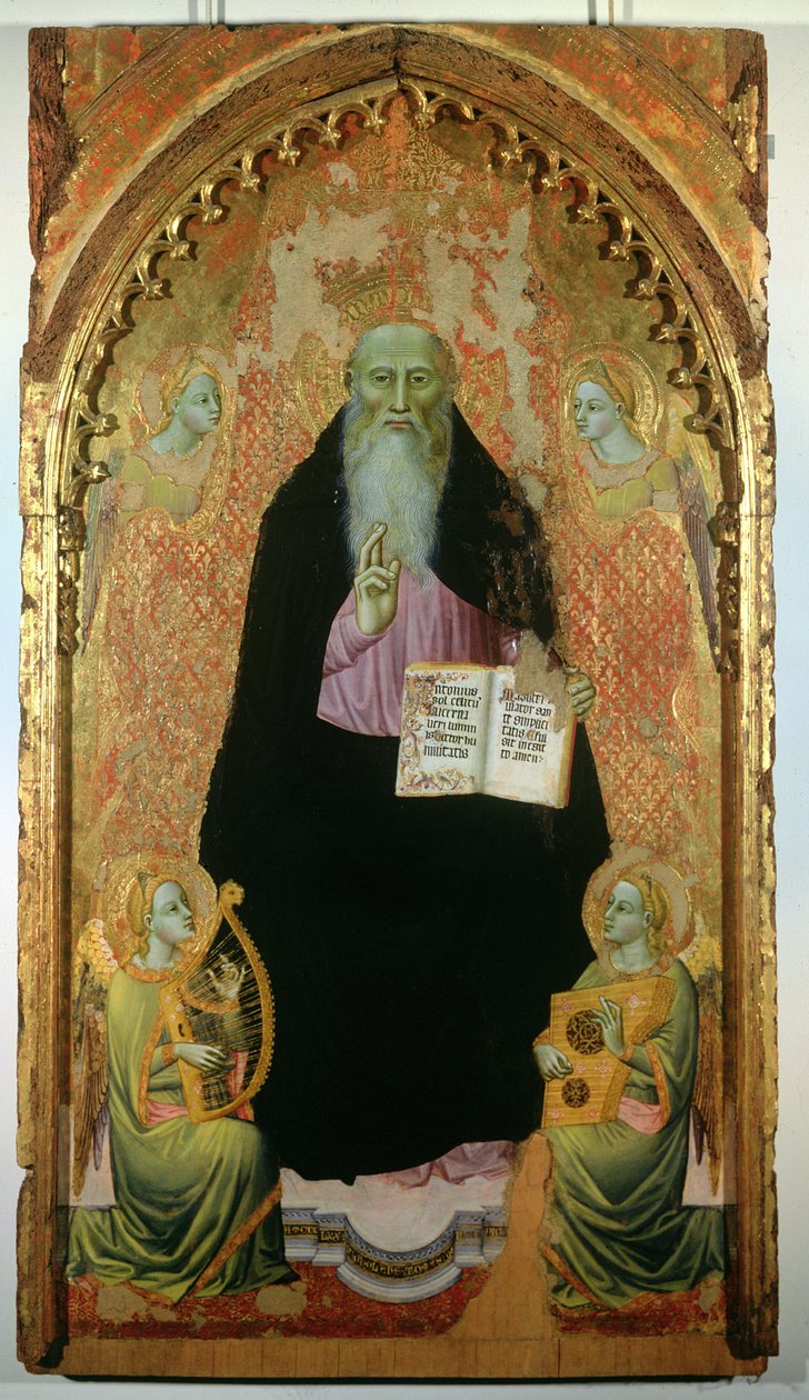 Szent Antal apát kezében az Antoniták könyve, 1371 alkotó: Niccolo di Tommaso