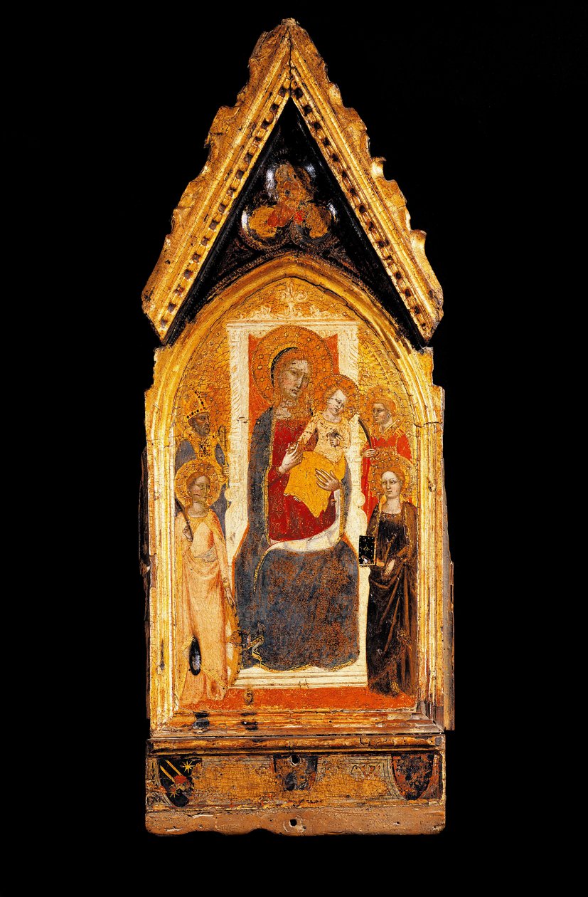 Szűz és gyermek és szentek fafestménye Niccolo di Tommaso (1343 és 1367 között ismert) 14. századi Assisi, Museo del Tesoro della Basilica di San Francesco alkotó: Niccolo di Tommaso