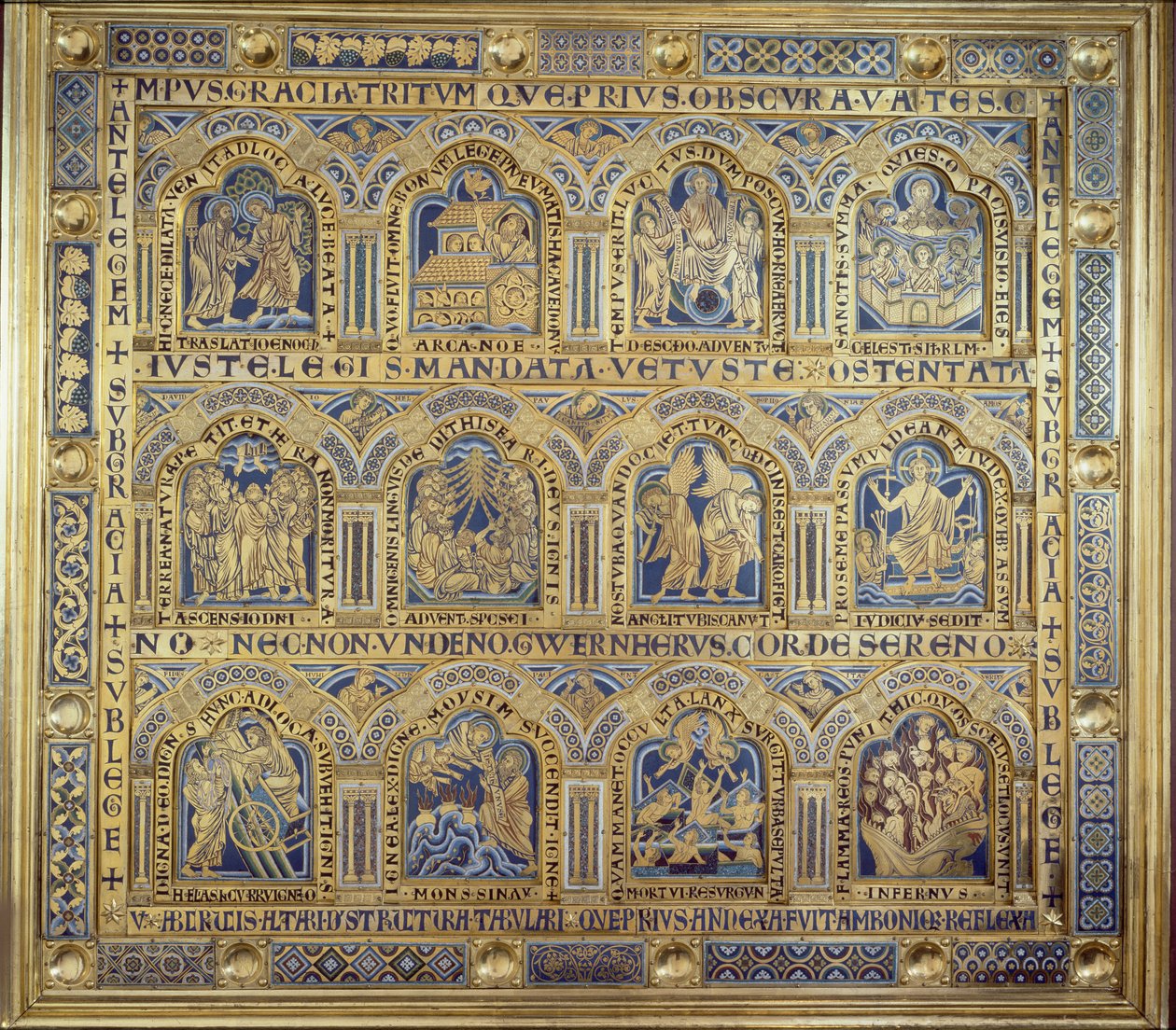 A bibliai jeleneteket ábrázoló verduni oltár, 1181 (pempős zománcozás) (jobb oldali panel) (a többi táblát lásd: 146819-821, 146823) alkotó: Nicholas of Verdun