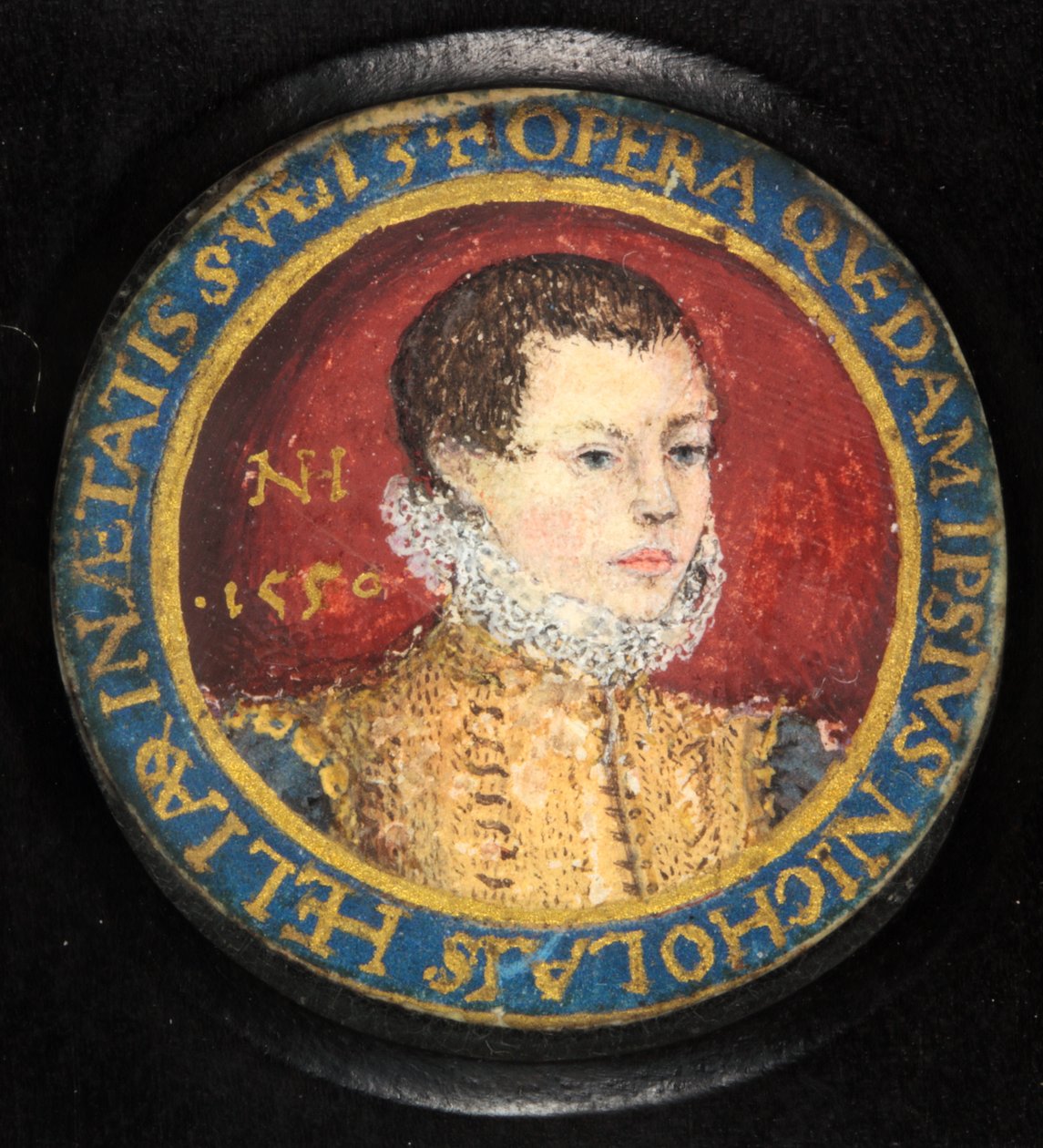 Nicholas Hilliard, önarckép 13 évesen (akvarell pergamen) alkotó: Nicholas (attr.to) Hilliard