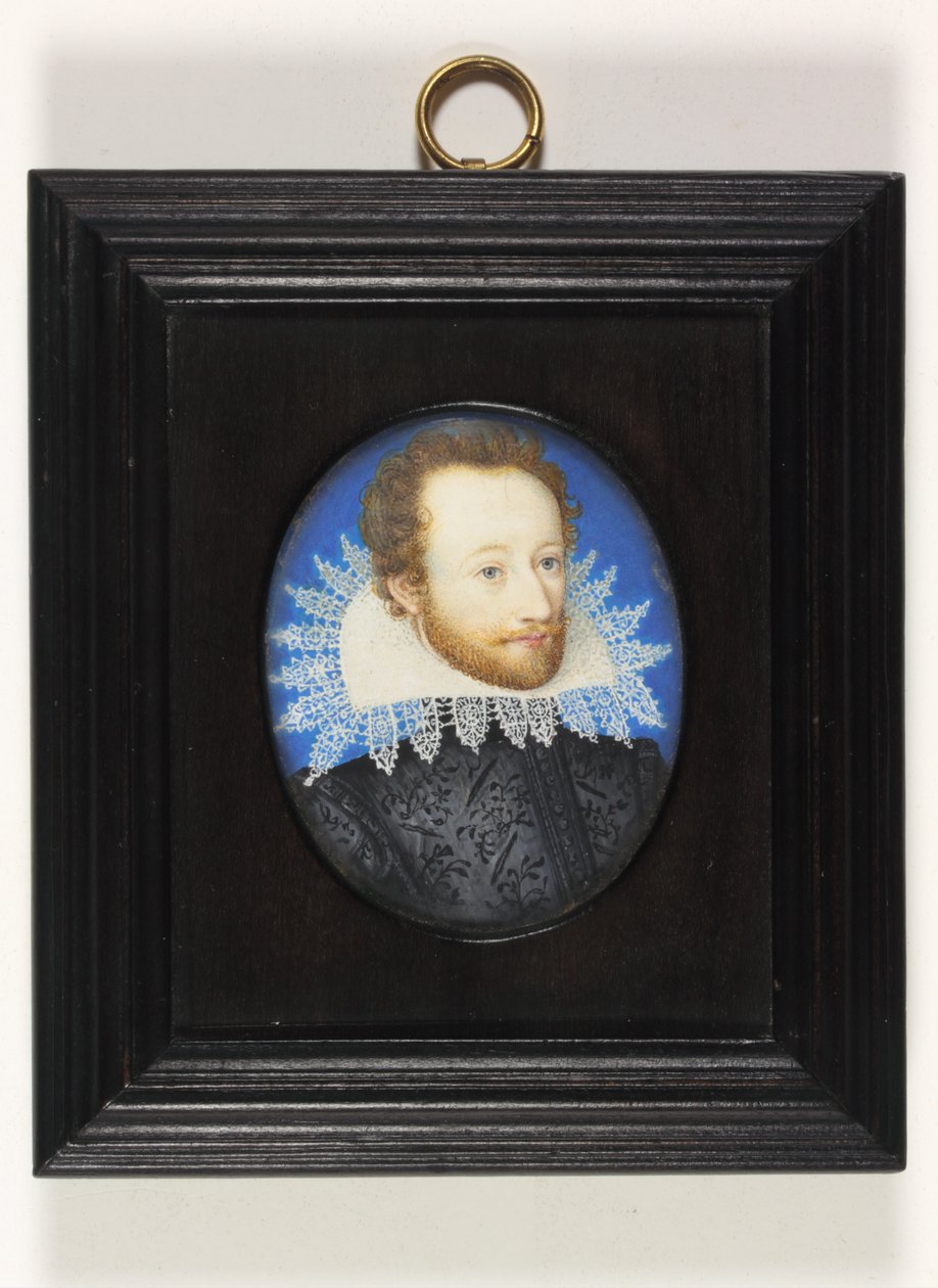 Egy úriember, akit Essex grófjának hívnak (akvarell elefántcsonton) alkotó: Nicholas (school of) Hilliard