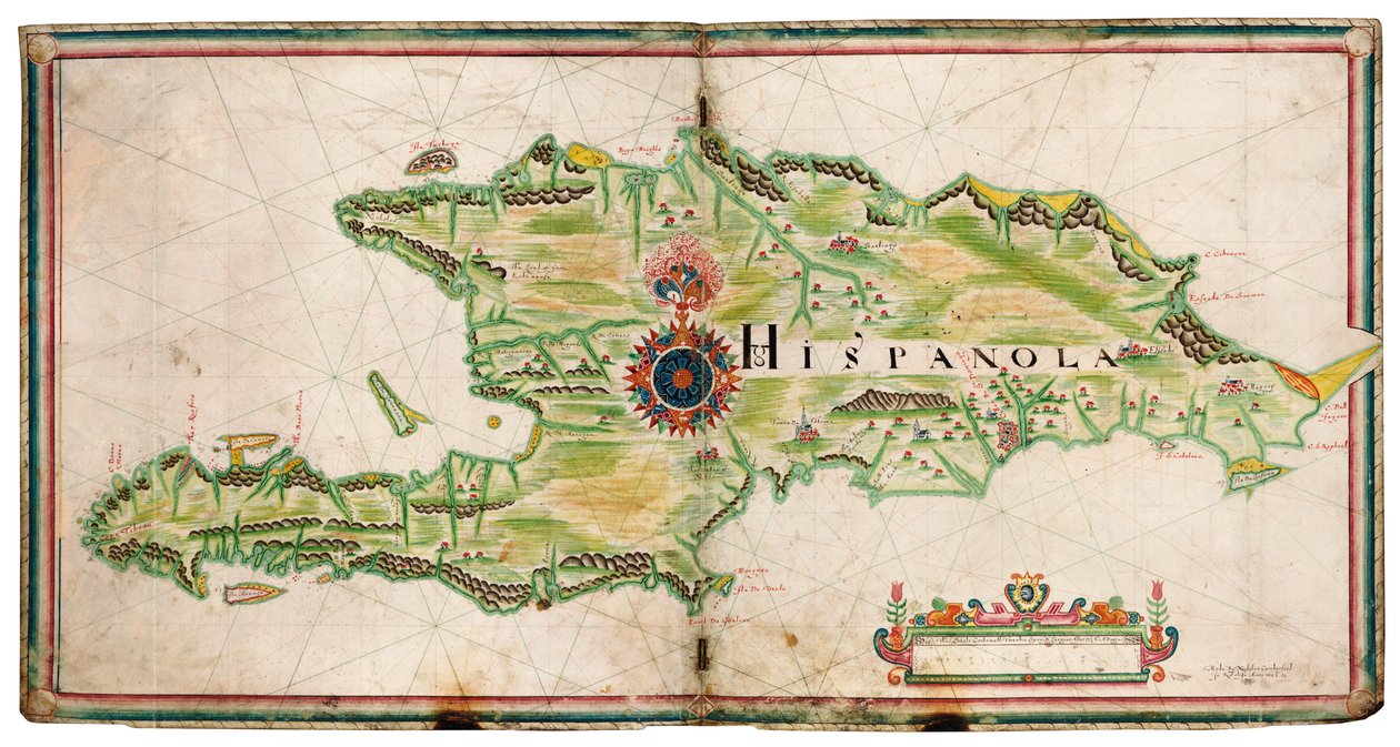 Hispaniola térképe alkotó: Nicholas Comberford
