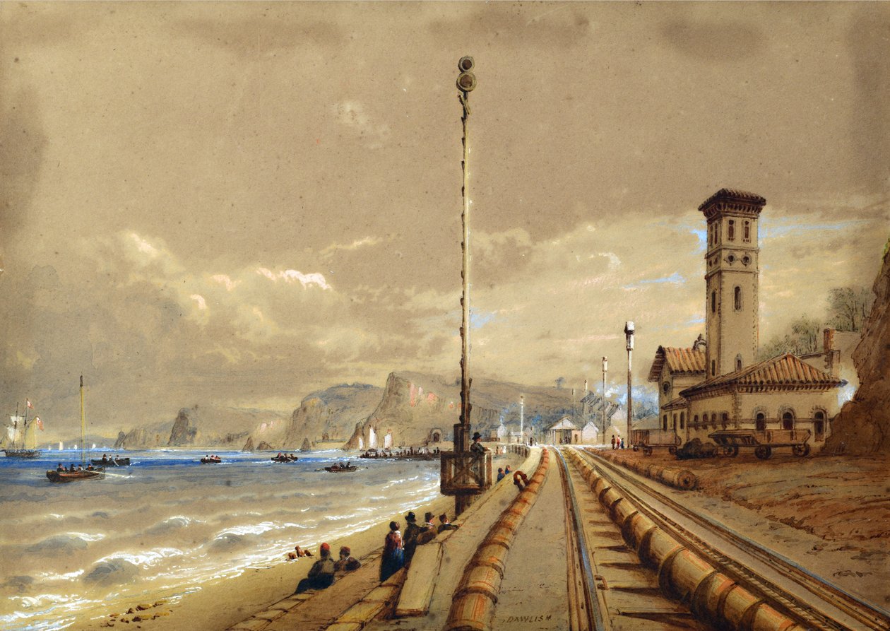 Atmospheric Railway at Dawlish, 1850 körül (akvarell papíron) alkotó: Nicholas Condy