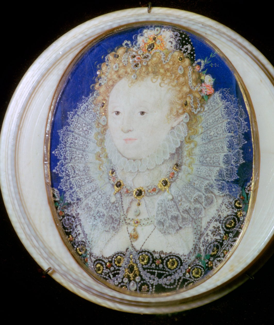 Anglia I. Erzsébet korabeli miniatűr portréja alkotó: Nicholas Hilliard