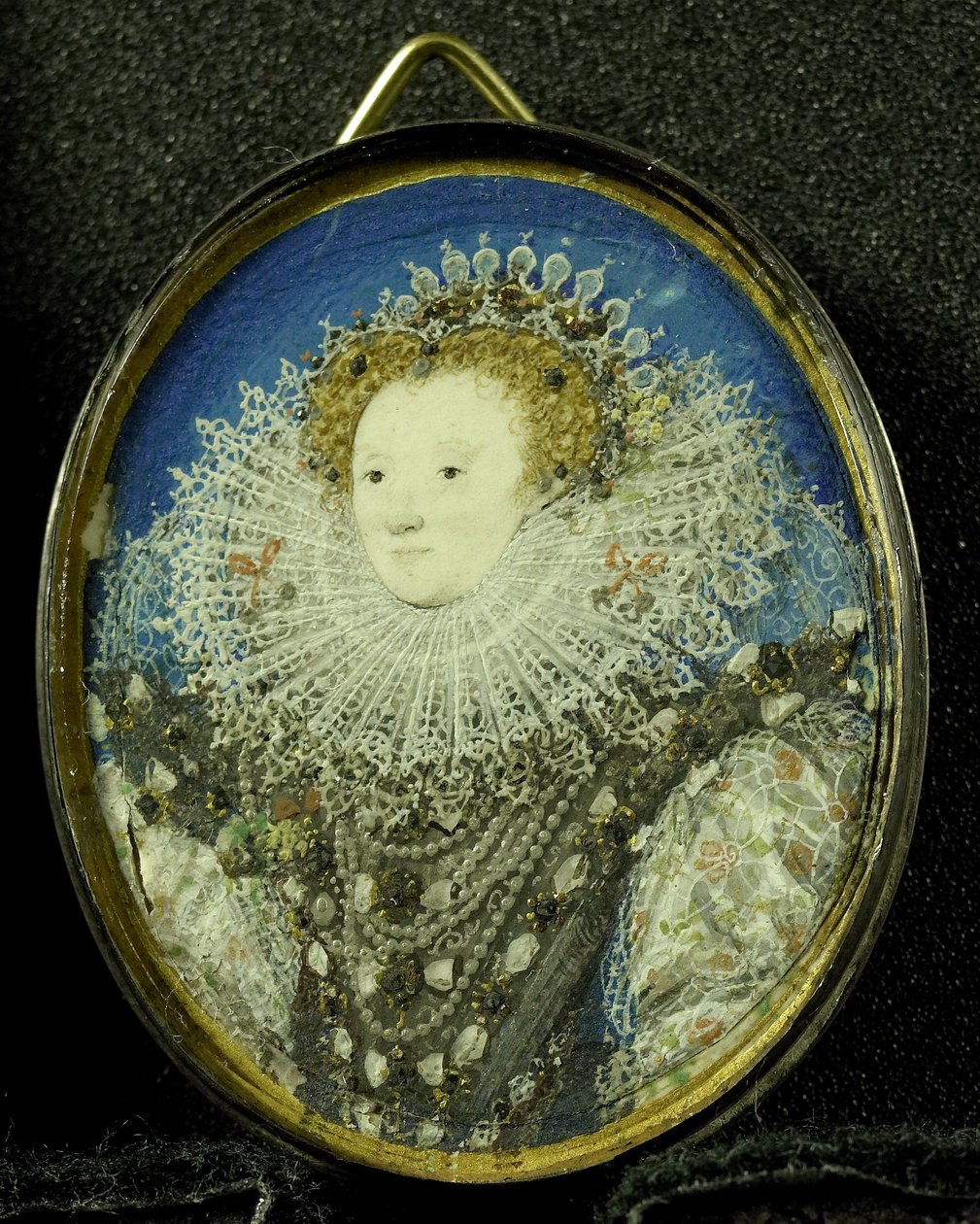 I. Erzsébet angol királynő, 1600 körül (pergamen, ezüst és üveg) alkotó: Nicholas Hilliard
