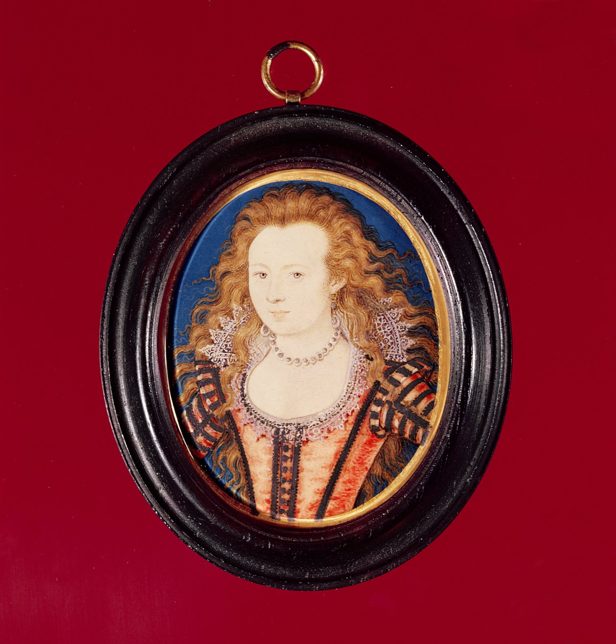 Cseh Erzsébet, V. Frigyes választófejedelem felesége, I. Jakab lánya alkotó: Nicholas Hilliard