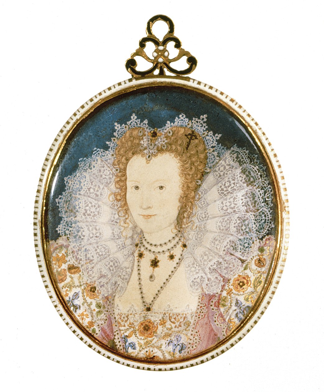Egy ismeretlen hölgy miniatűrje alkotó: Nicholas Hilliard