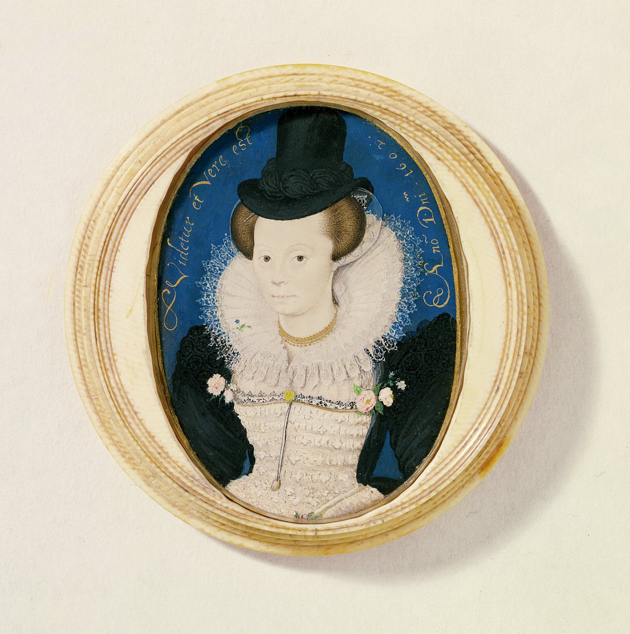 Miniatűr egy ismeretlen nőről, 1602 (wc pergamen) alkotó: Nicholas Hilliard