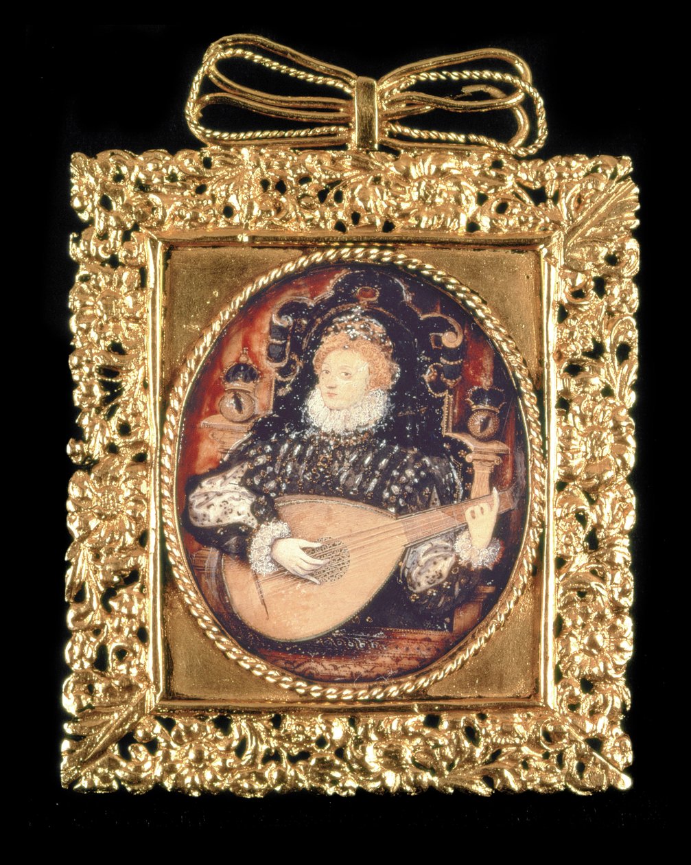 I. Erzsébet királynő lanton játszik (lásd még: 3912) alkotó: Nicholas Hilliard