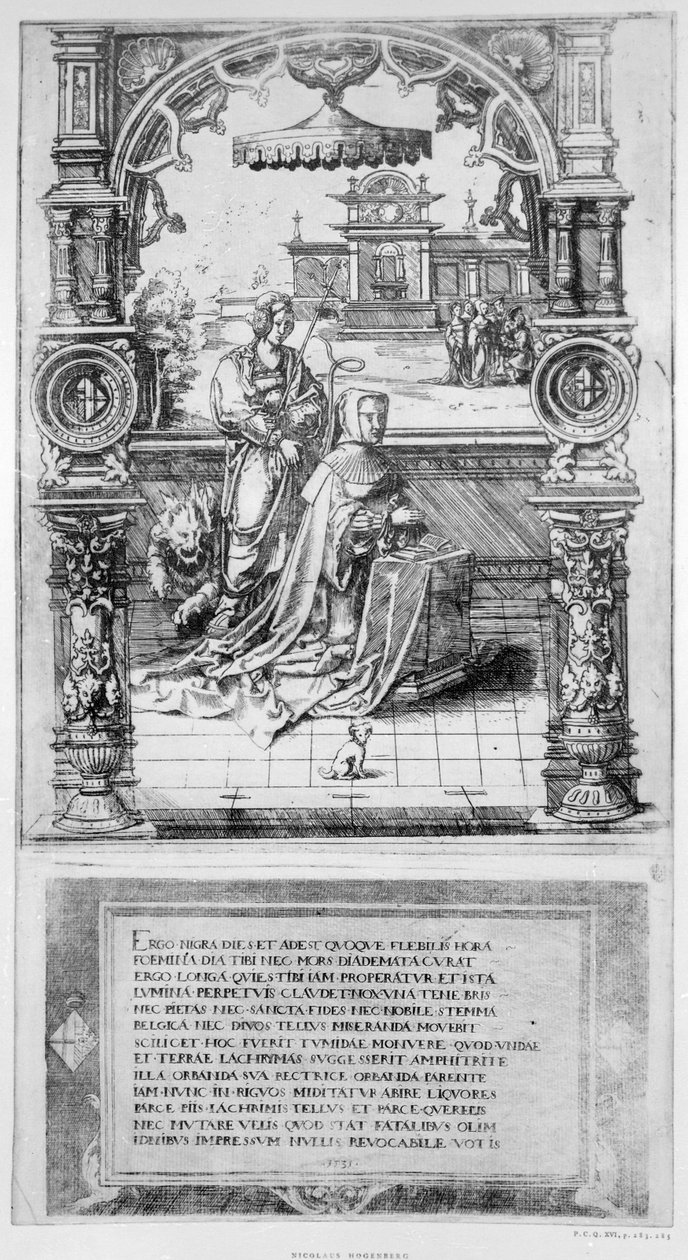 Osztrák Margit sírfelirata alkotó: Nicholas Hogenberg