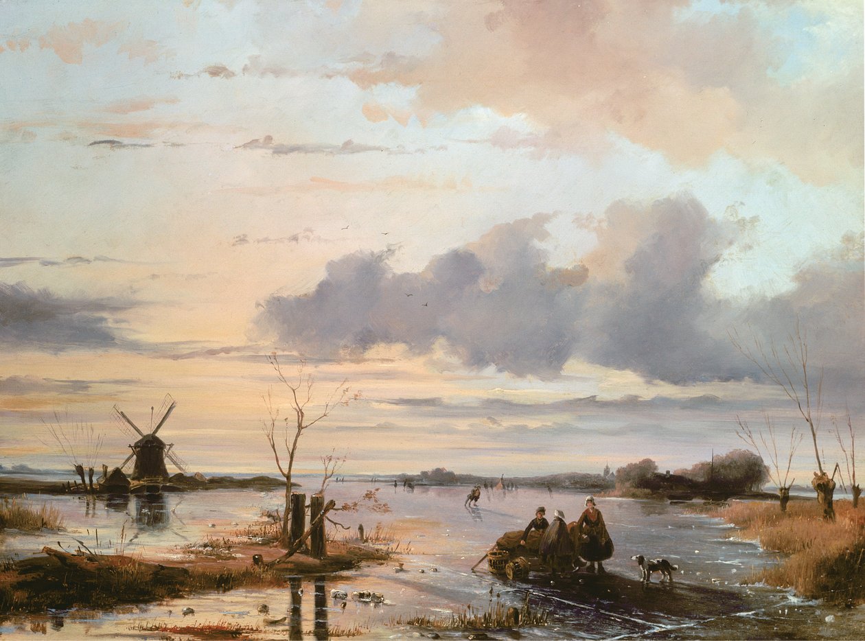 Késő tél Hollandiában alkotó: Nicholas Jan Roosenboom