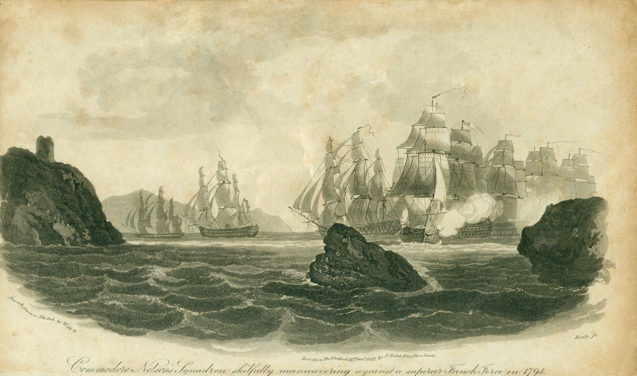 A Commodore Nelsons osztag ügyesen manőverezett egy kiváló francia haderő ellen 1795-ben alkotó: Nicholas Pocock
