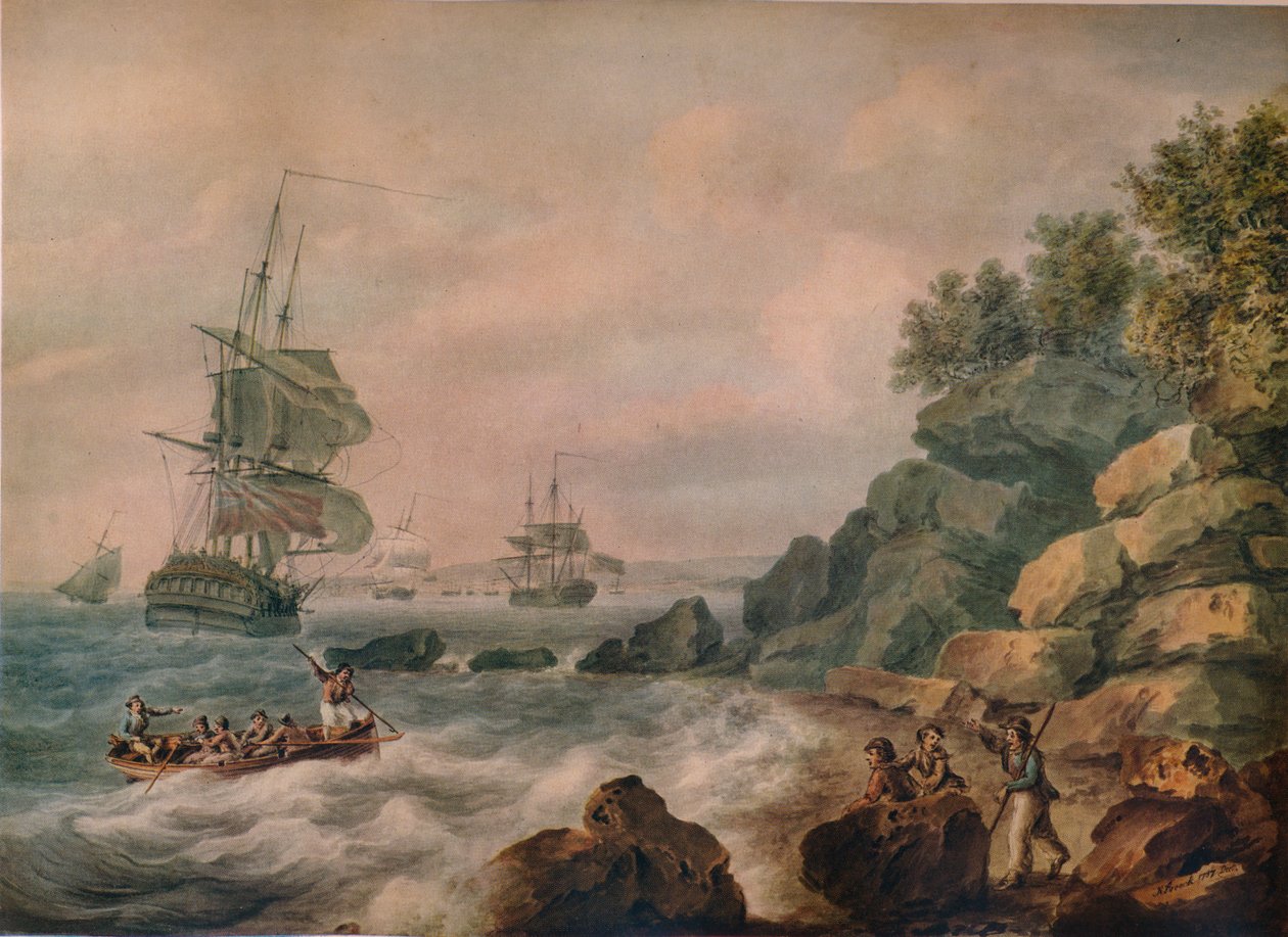 A Bristol-csatornában, 1787 alkotó: Nicholas Pocock