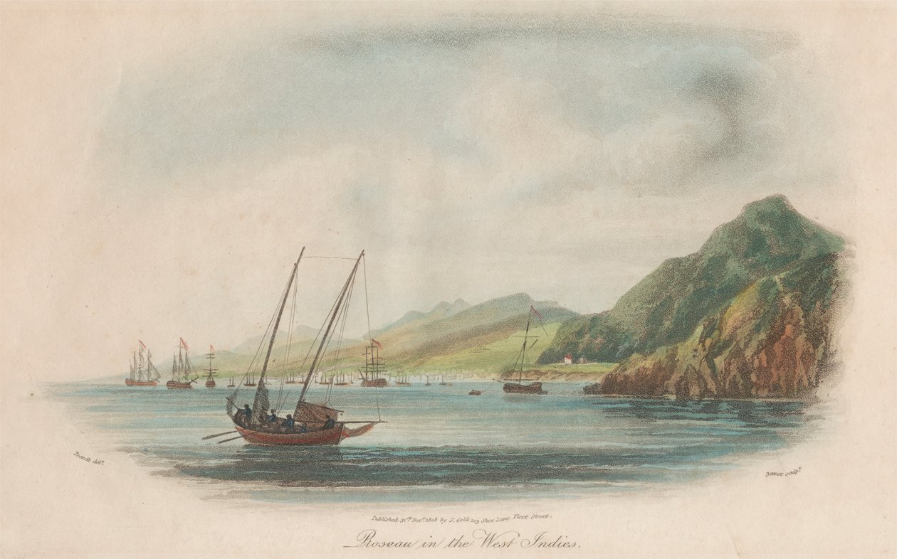 Tízes készlet: 1. Sir John Moore támadása a Basse Terre Guadeloupe-nál. 2. Rousseau Nyugat-Indiában. 3. Guanahani vagy Macskasziget. .... alkotó: Nicholas Pocock