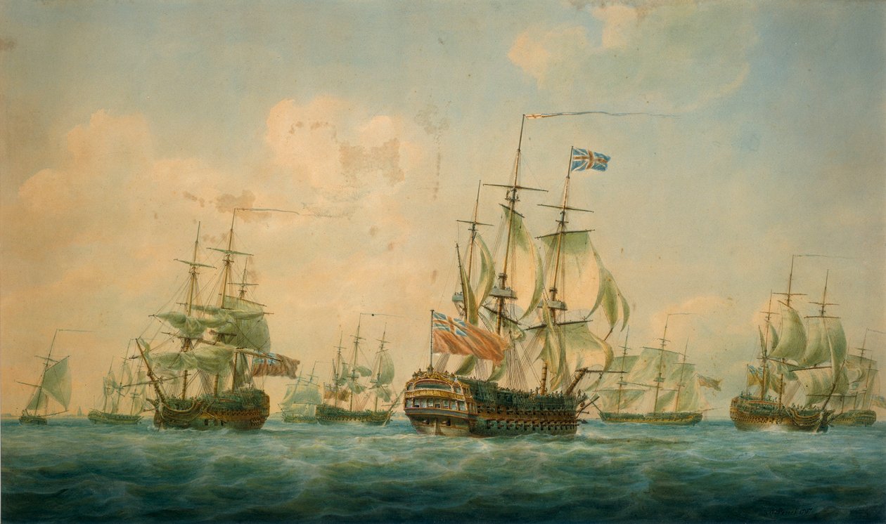 Hajók Spitheadnél 1797 alkotó: Nicholas Pocock