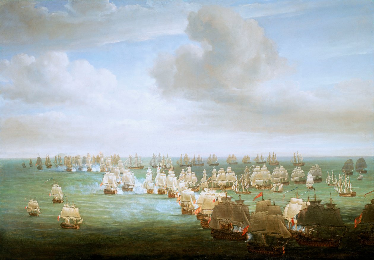 A trafalgari csata, 1805. október 21., az akció kezdete, 1808 körül (olaj, vászon) alkotó: Nicholas Pocock