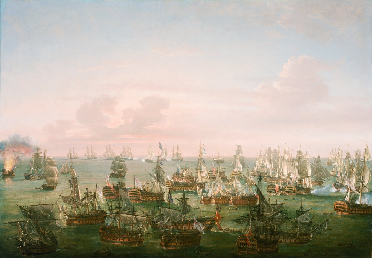 A trafalgari csata, 1805. október 21., az akció vége, 1808 körül (olaj, vászon) alkotó: Nicholas Pocock