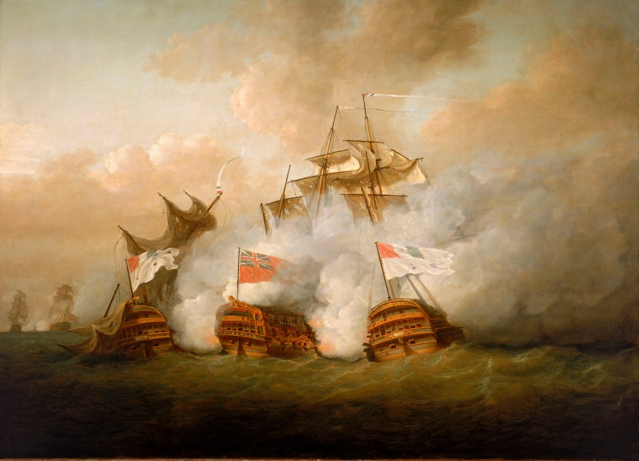 A "Brunswick" és a "Vengeur du Peuple" az 1794. június 1-jei csatában. alkotó: Nicholas Pocock