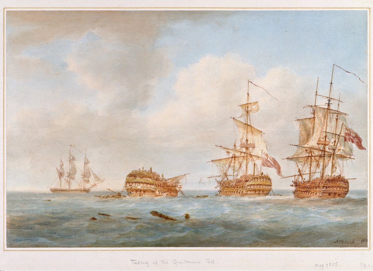 A "Guillaume Tell" elfogása, 1800. március 31. alkotó: Nicholas Pocock