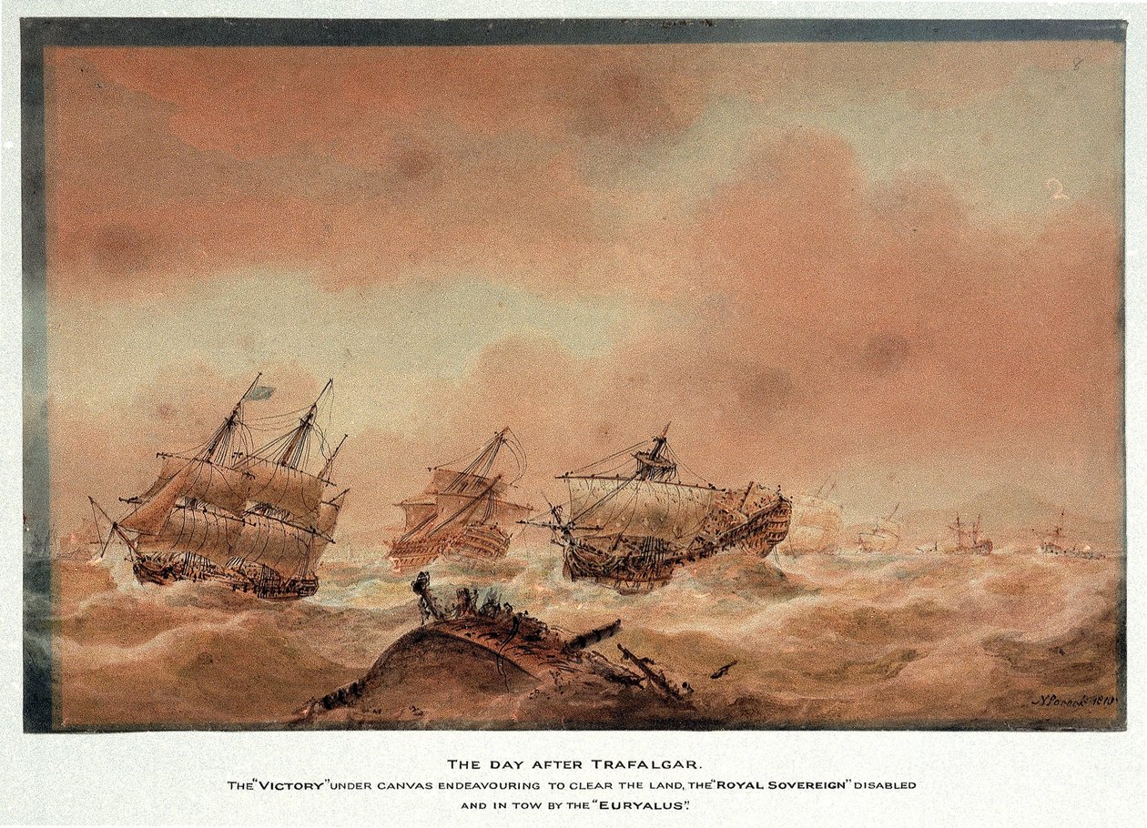 A trafalgari csata utáni napon alkotó: Nicholas Pocock