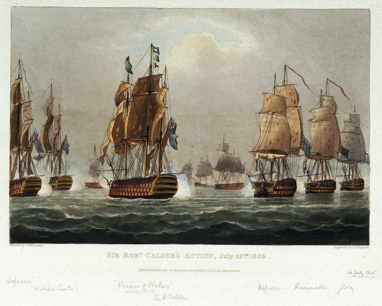 Sir Robert Calder (1745-1818) tengeri manőverei alkotó: Nicholas Pocock