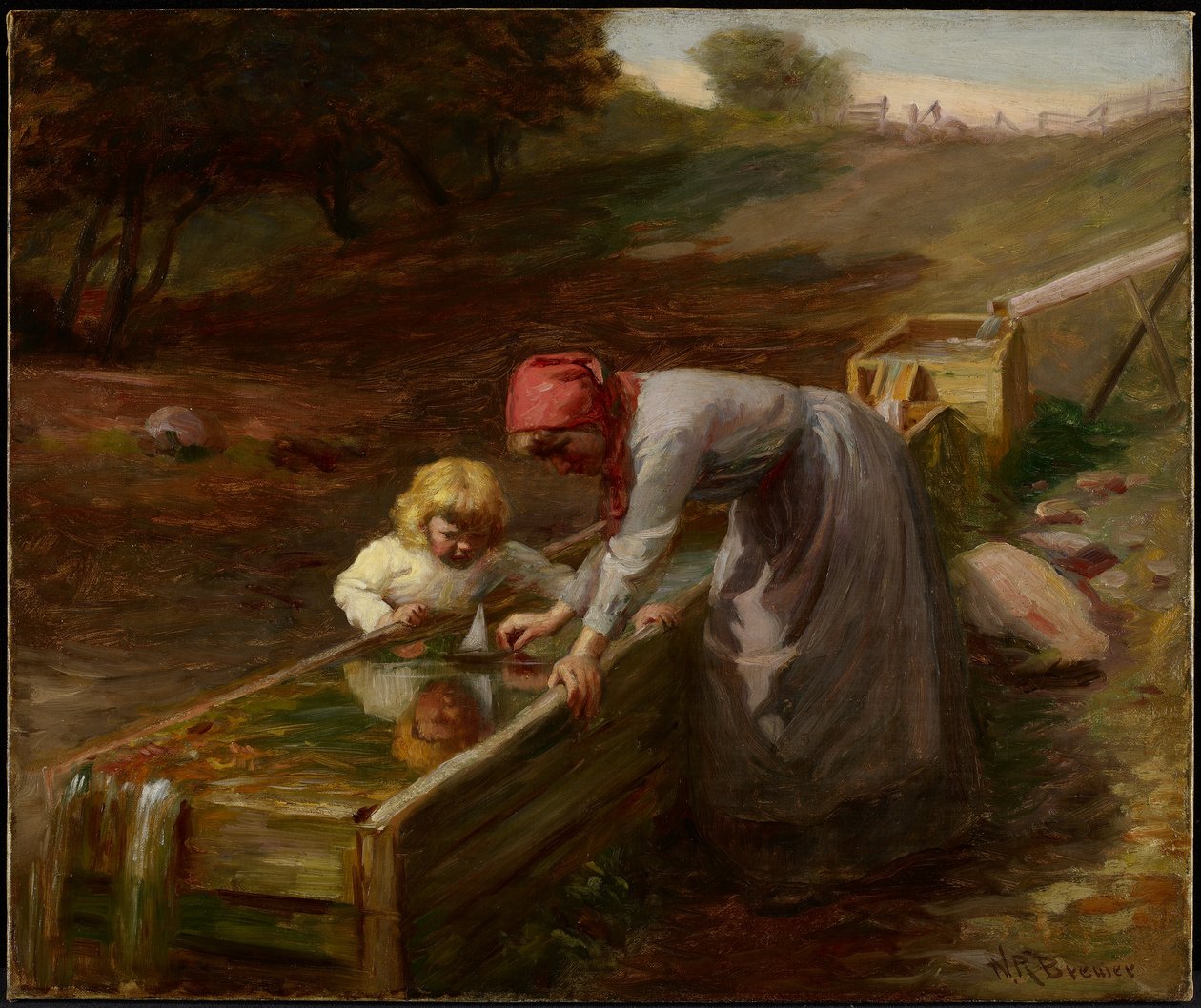 At the Spring, 1895 körül (olaj, vászon) alkotó: Nicholas Richard Brewer