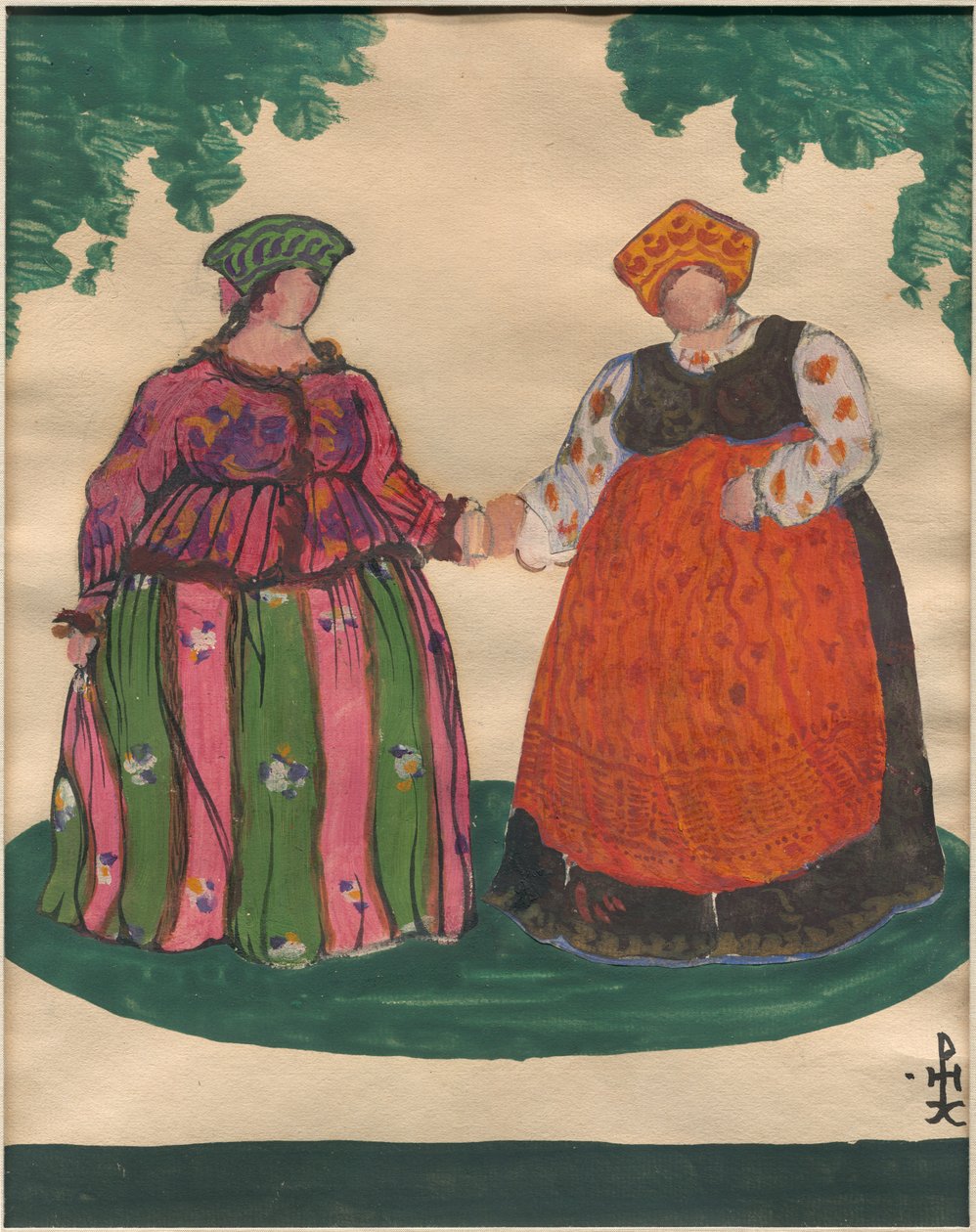 Jelmezterv Rimszkij-Korszakov „Szaltán cár meséje” című operájához, 1919 alkotó: Nicholas Roerich