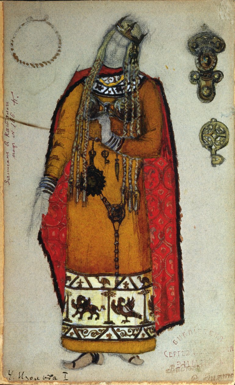 Wagner "Tristan és Izolda" jelmezterve, 1912 alkotó: Nicholas Roerich