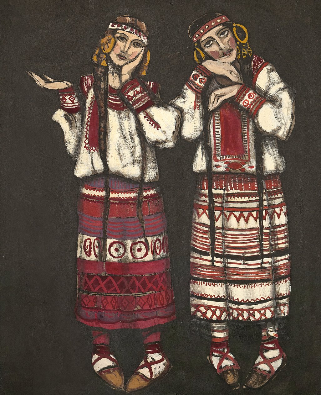 Jelmeztervezés I. Stravinski A tavasz rítusa Le Sacre du Printemps című balettjéhez, 1930 alkotó: Nikolai Konstantinowitsch Roerich