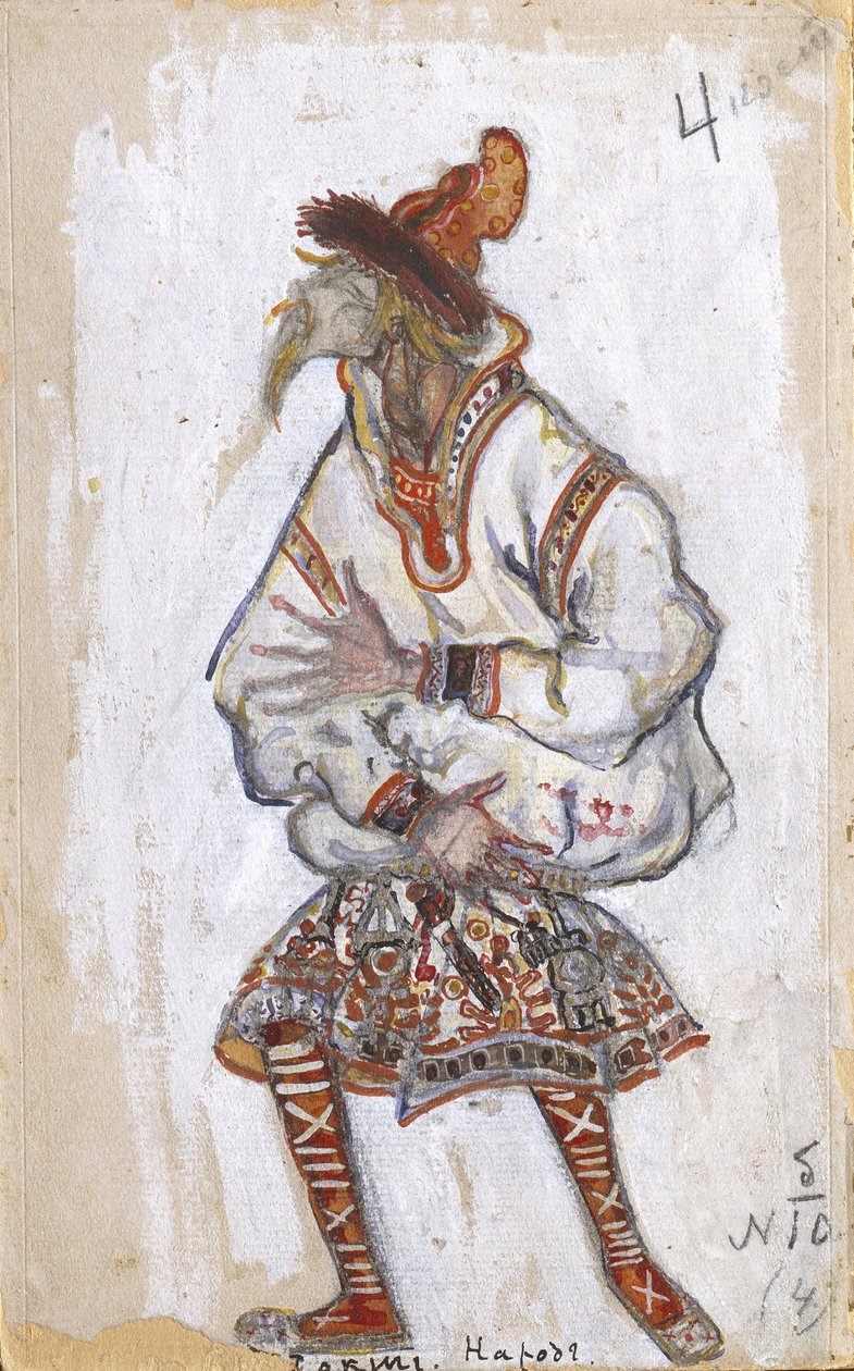 Jelmeztervezés I. Sztravinszkij A tavasz rítusa Le Sacre du Printemps című balettjéhez, 1912 alkotó: Nikolai Konstantinowitsch Roerich