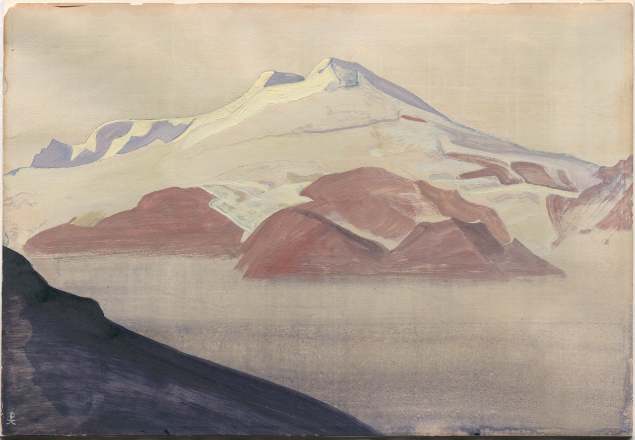 Elbrus, Kaukázus, albumlevél, 1933 alkotó: Nicholas Roerich