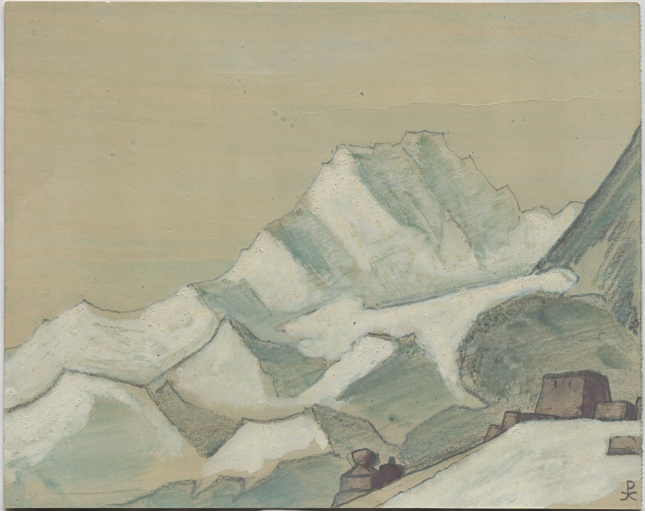 Himalája a felhőkön túl, vázlat, 1933 alkotó: Nicholas Roerich