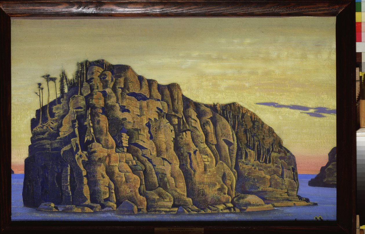 Szent Sziget (Holy Island). Nicholas Roerich (1874-1947) alkotása, tempera, vászon alkotó: Nicholas Roerich