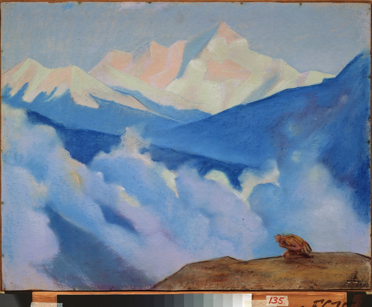 A Himalája (Tibet). Nicholas Roerich (1874-1947) munkája, tempera kartonon alkotó: Nicholas Roerich