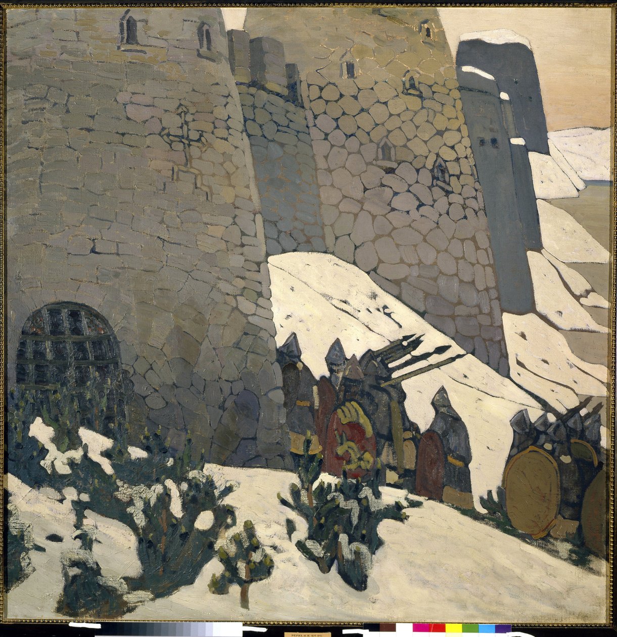 Az óra. Nicholas Roerich (1874-1947) festménye, olaj, vászon alkotó: Nicholas Roerich