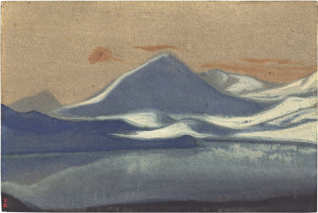 Lahaul (Lahul) par Roerich, Nicholas (1874-1947). Tempera kartonon, mérete: 30,5x45,7 alkotó: Nicholas Roerich