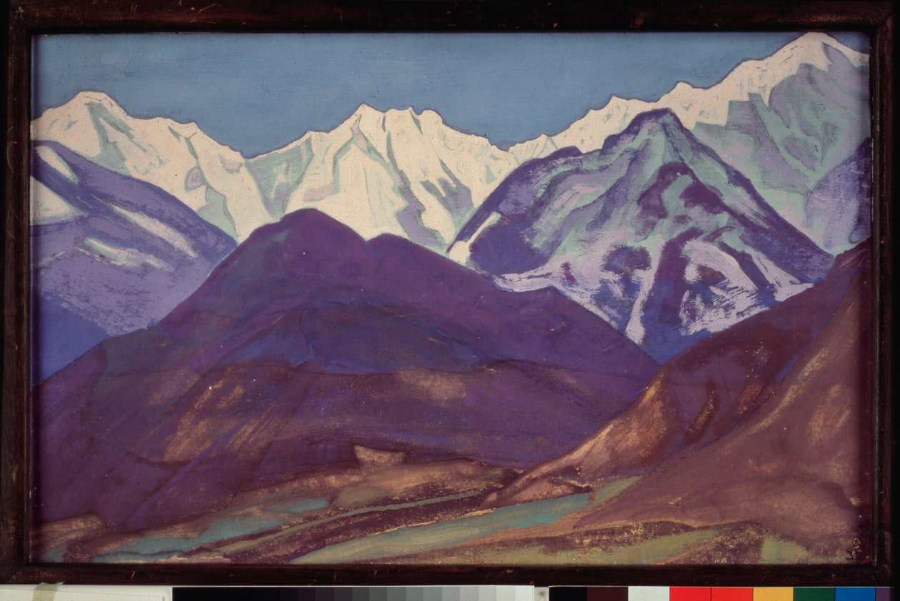 A Kuluta (Kulu-völgy, Himalája-hegység) (India). Nicolas (Nicholas) Roerich (1874-1947) munkája festménye, tempera, vászon alkotó: Nicholas Roerich