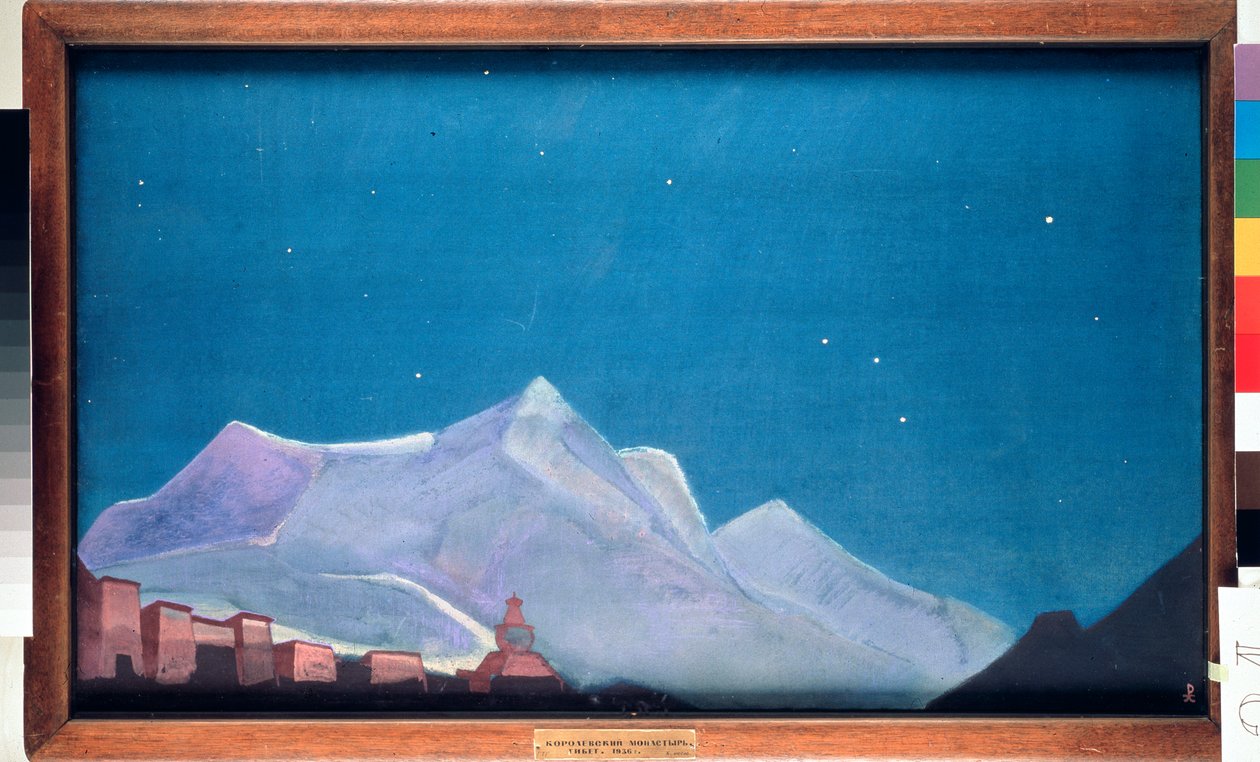 Hemis királyi kolostor, Tibetben. (Buddhizmus) Nicolas (Nicholas) Roerich (1874-1947) festménye, tempera, vászon alkotó: Nicholas Roerich